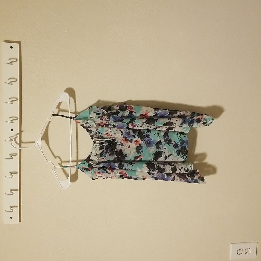Turquoise floral shirt